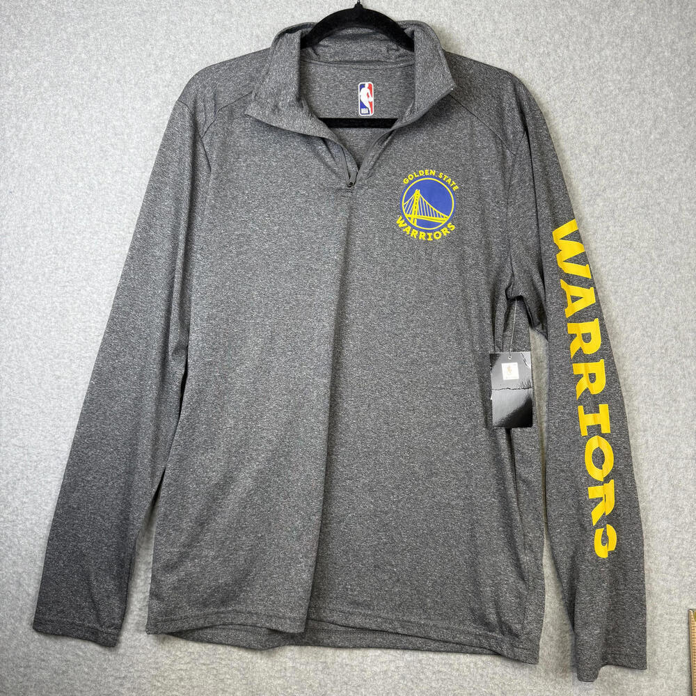 Brand New NBA Men's Size Medium Gray Golden State Warriors Long Sleeve T-Shirt